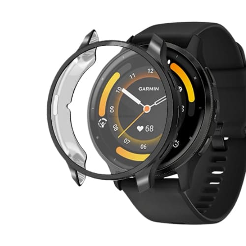 Black protective case for Garmin Venu 3 smartwatch, designed to shield and enhance the watch's appearance and durability.