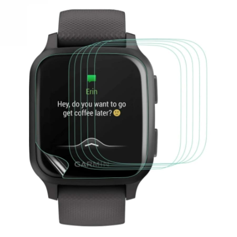 Hydrogel screen protectors for Garmin Venu Sq 2 Series smartwatch, pack of 6, transparent watch case protection