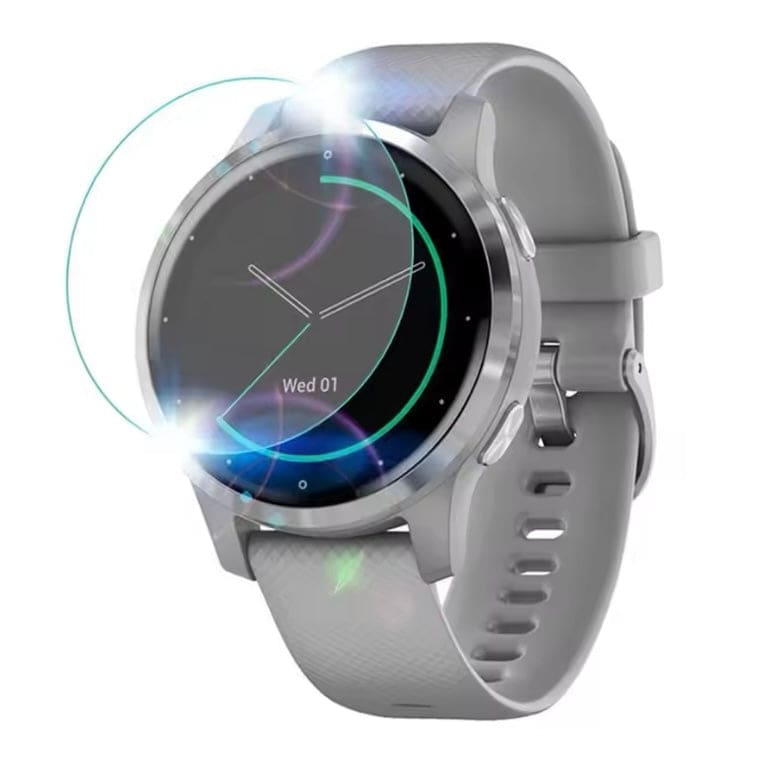 Pack of 6 Garmin Vivoactive 5 smartwatch screen protectors, round clear protectors for watch screens, from That Watch Shop.