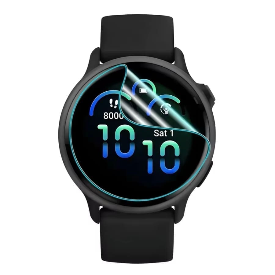 Hydrogel screen protectors for Garmin Vivoactive 6 smartwatch, black pack of 4, protective film for watch screens.