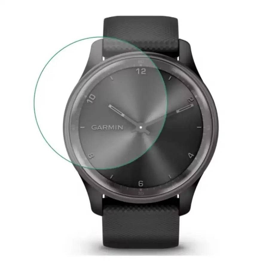 Set of five Habicare Garmin Vivomove Sport watch screen protectors, transparent protective film for smartwatch screens.