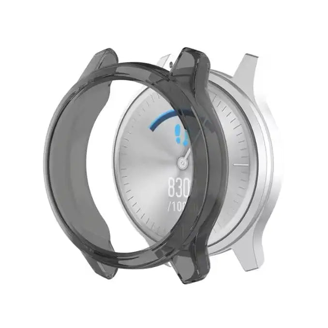 Black Habicare protective case for Garmin Vivomove Trend watch, offering durable coverage and style for the smartwatch.