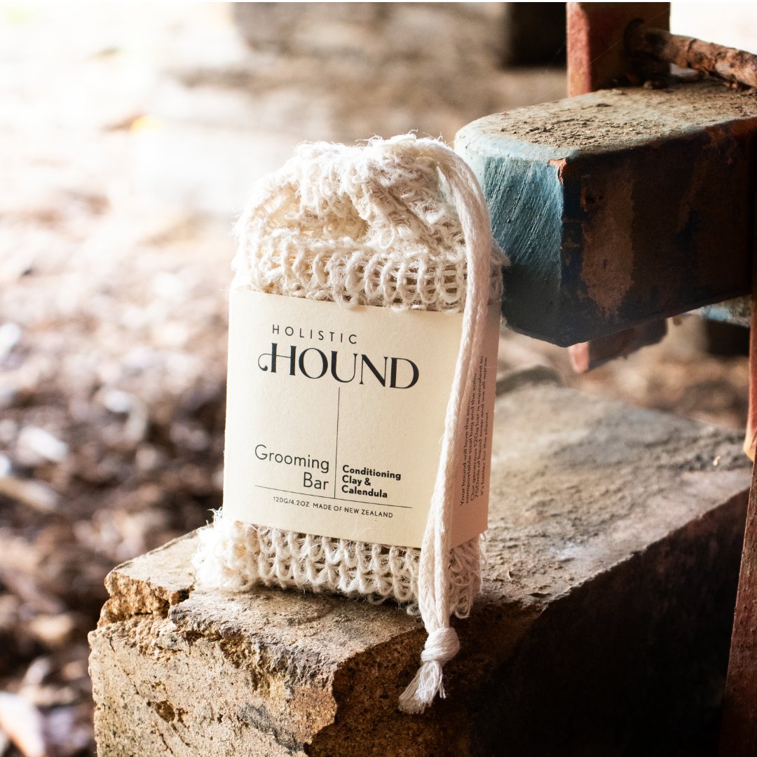 Holistic Hound Grooming Bar by Animal Addiction Limited, 120g, natural soap bar with herbal ingredients for pet grooming.