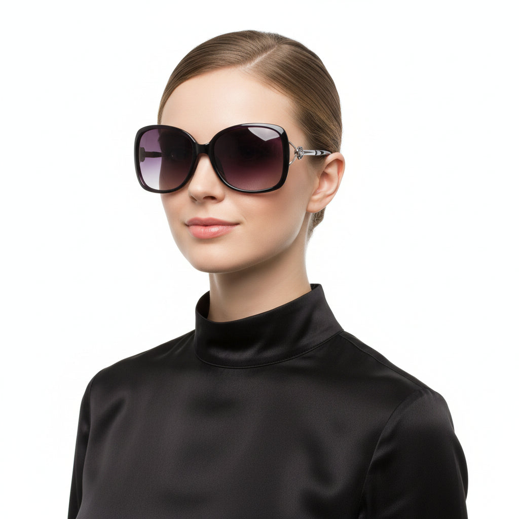 Purple polarized lens flower deco sunglasses by dealonline.co.nz with stylish floral design and UV protection.