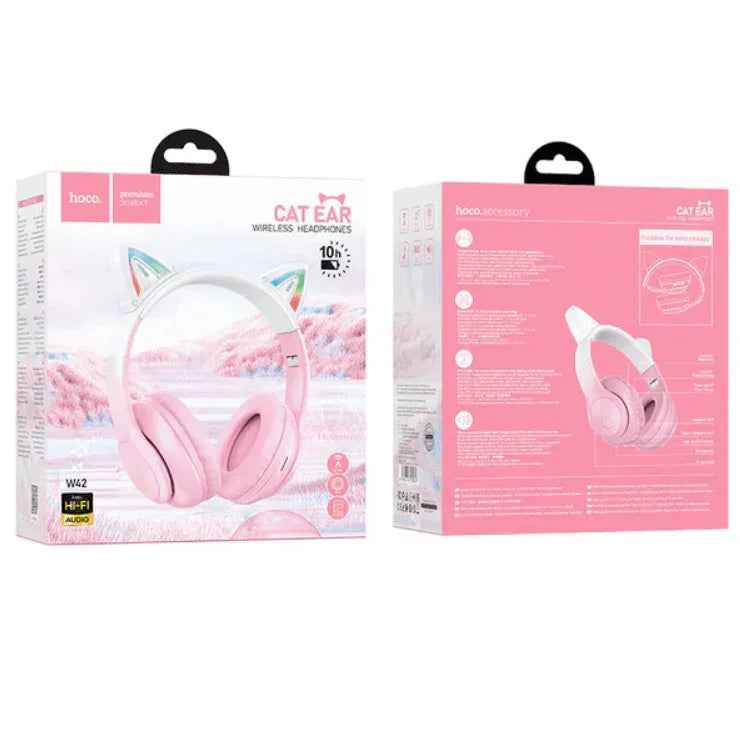 Hoco W42 Pink LED Wireless Bluetooth Headphone NZ