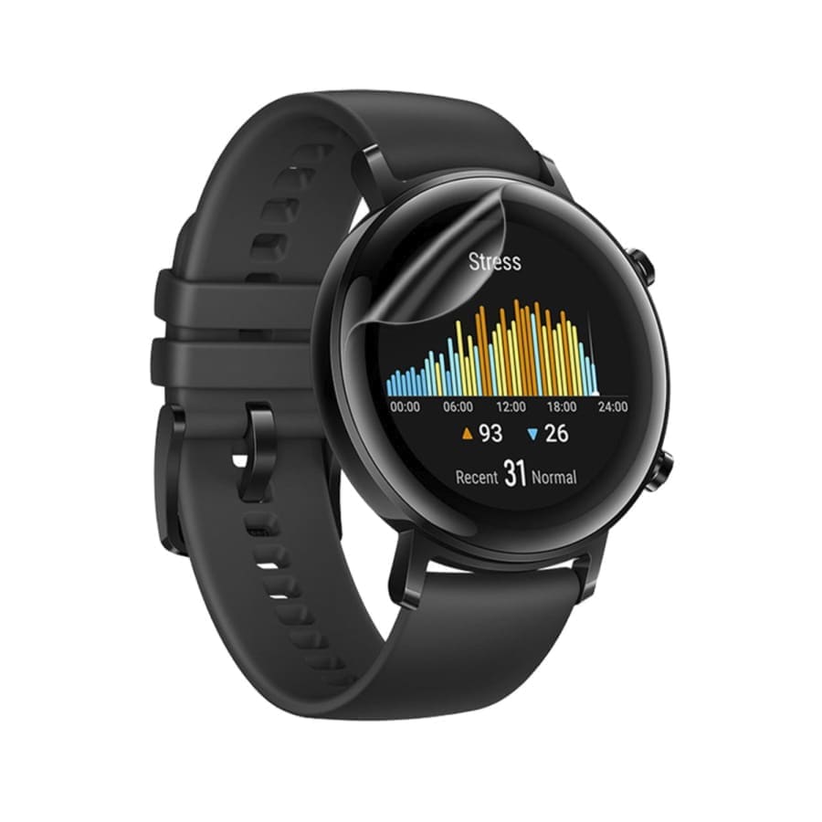 Hydrogel screen protector for Huawei GT 2 42mm smartwatch, pack of 6, showing clear, flexible material on watch face.