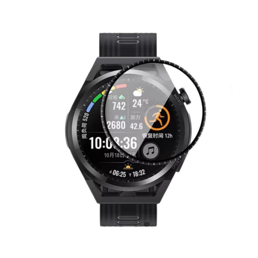 Two Huawei GT Runner watch screen protectors in clear packaging, designed to protect the watch screen from scratches and damage.