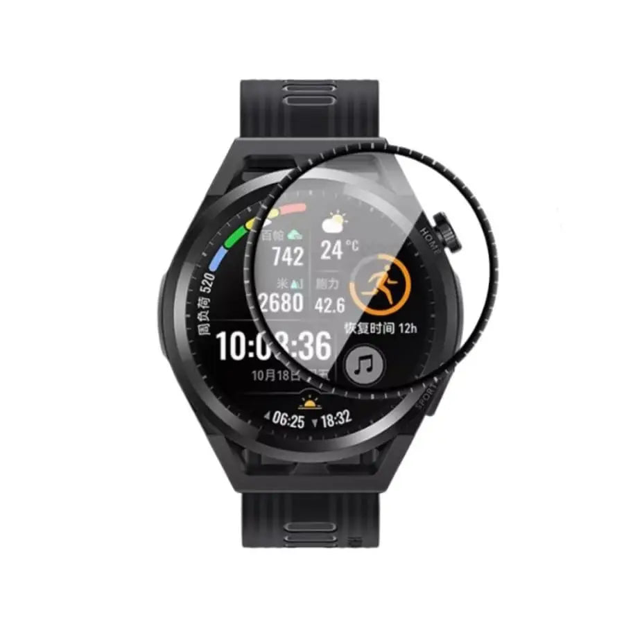 Set of five Habicare screen protectors for Huawei GT Runner smartwatch, transparent and thin for screen protection.