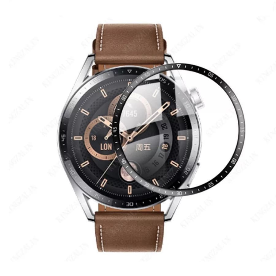 Pair of Huawei GT3 46mm watch screen protectors, clear protective covers for smartwatch screens, by That Watch Shop.