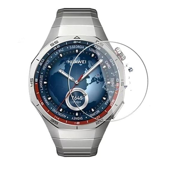 Pair of silver screen protectors for Huawei GT5 41mm smartwatch, designed to protect the watch display from scratches and damage.