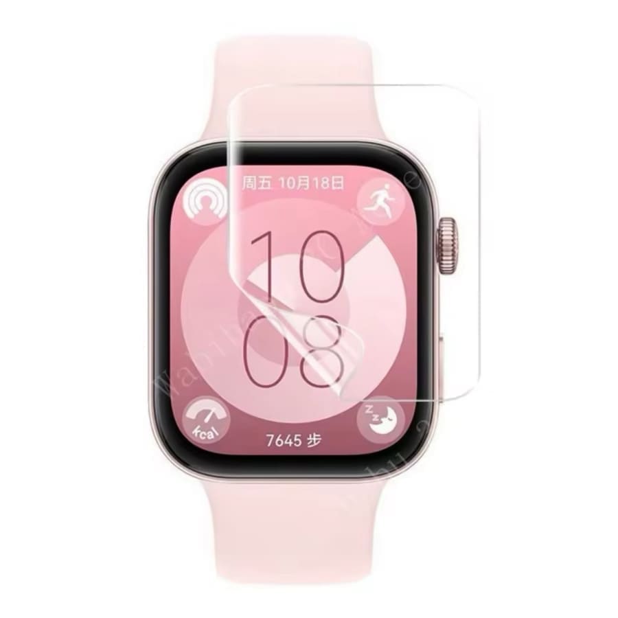 Hydrogel screen protectors for Huawei Watch Fit 3, pack of 6, designed to shield smartwatch screens from scratches and bumps.