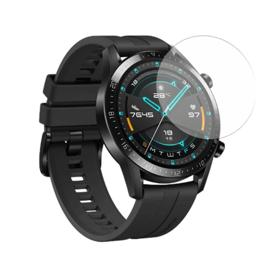 Pair of Huawei Watch GT 42mm screen protectors from That Watch Shop, designed to shield the watch display from scratches.