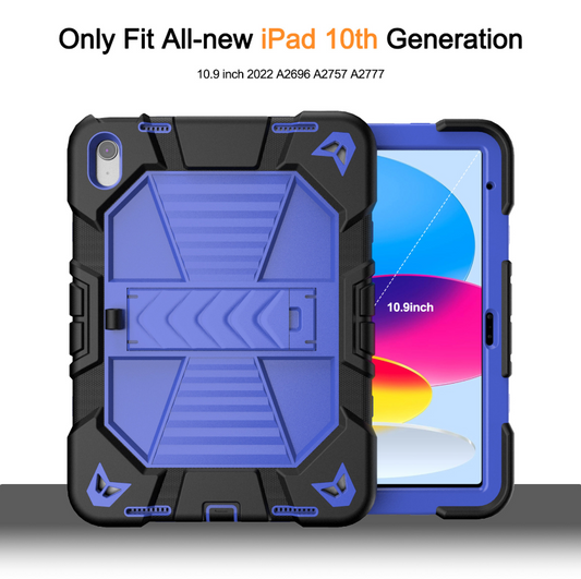 iPad Air 5th Generation (10.9 Inch) Rugged Shockproof Case with Kickstand (Blue)