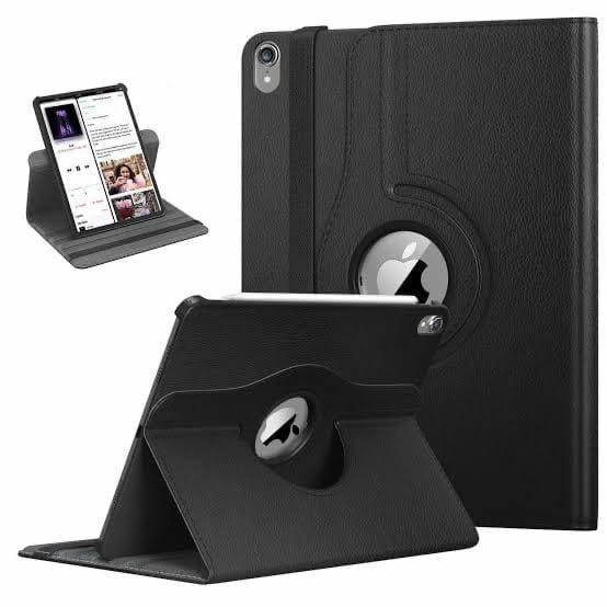 Black synthetic leather cover for iPad Pro 11-inch (2018) by 9eight5, showing the closed protective case with smooth finish.