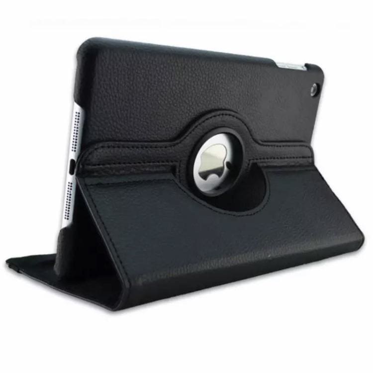 Black synthetic leather cover for iPad Pro 9.7-inch by 9eight5, showing the front and back of the protective tablet case.