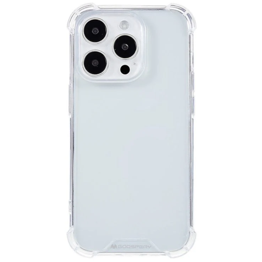 Clear iPhone 13 Pro shockproof case by TechPlus, showing the transparent design and reinforced edges for protection.