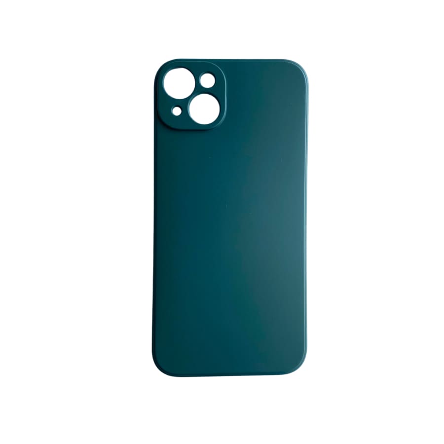 Green 9eight5 iPhone 14 Plus case, 6.7-inch phone cover with protective design and slim fit, shown on the device.