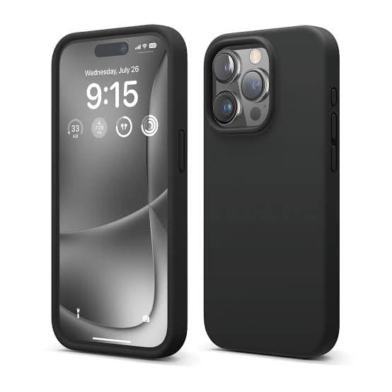 Silicone Case for iPhone 15 Pro (6.1”) (Black) 9eight5