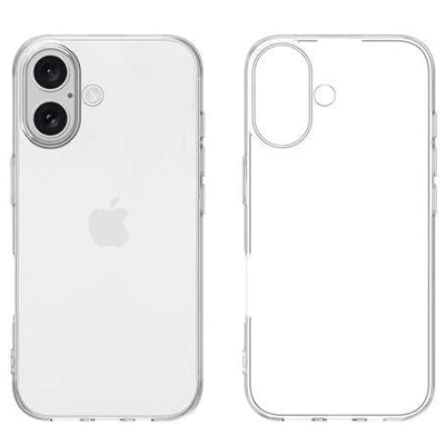 Clear case for iPhone 16 (6.1-inch) by 9eight5, showing the transparent protective cover fitted on the phone.