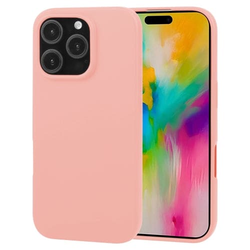Pink 9eight5 iPhone 16 Pro Max (6.7”) phone case showing smooth silicone exterior and precise cutouts.