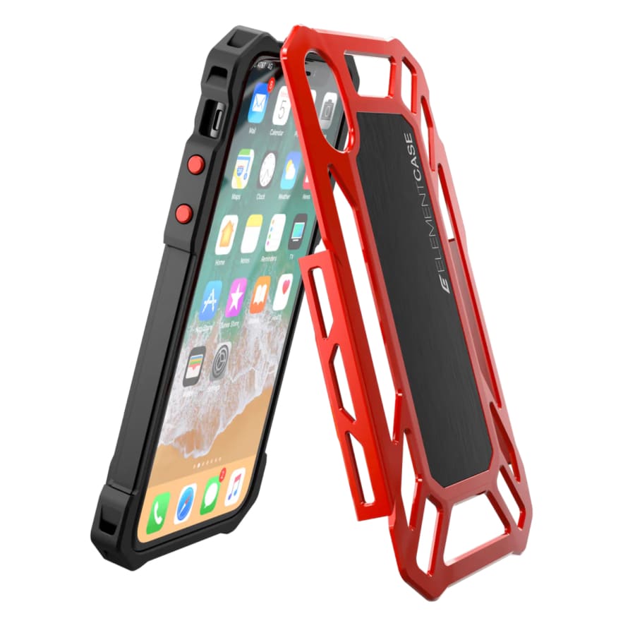 Red Rugged Case for iPhone 7 and 8 by 9eight5, showing durable protective design with textured grip on a white background.