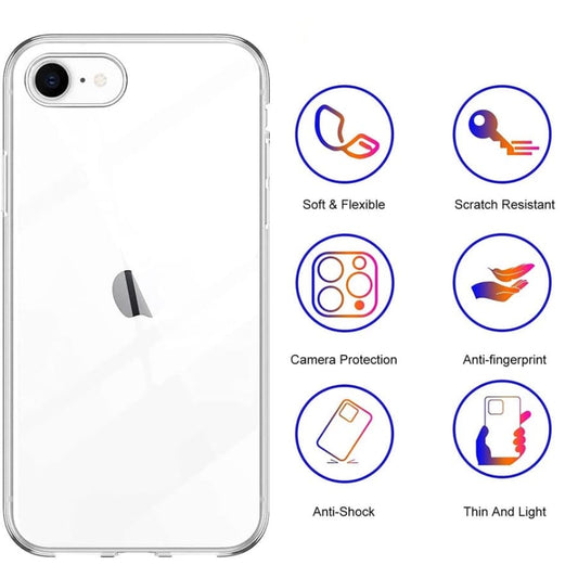 Silicone Case for iPhone SE (3rd / 2nd Gen) (Clear) 9eight5