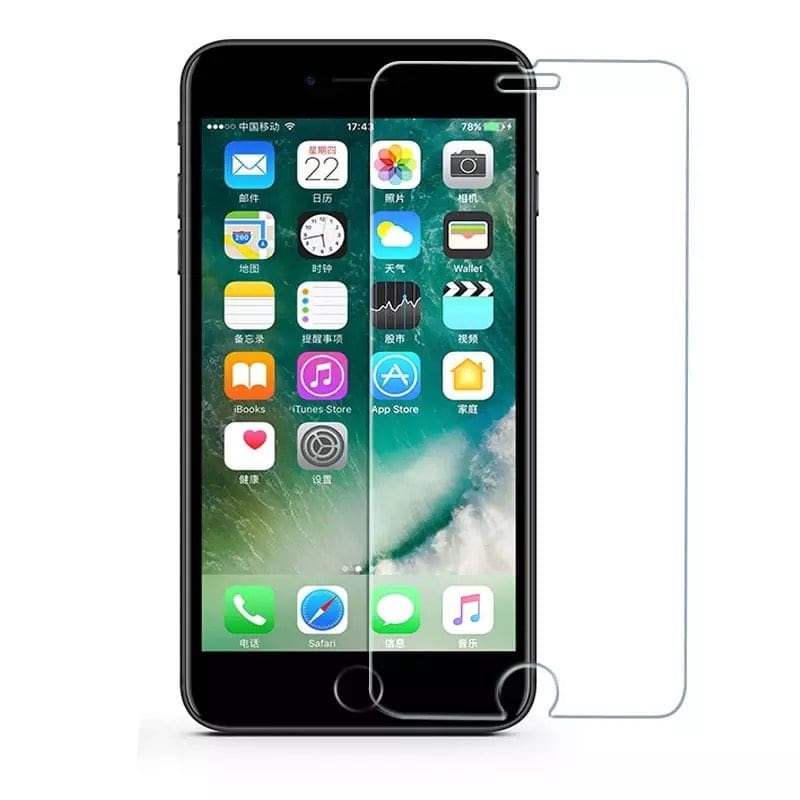 Pair of 9eight5 screen protectors for iPhone SE 2nd and 3rd Gen, clear protective covers fitting the device screens.