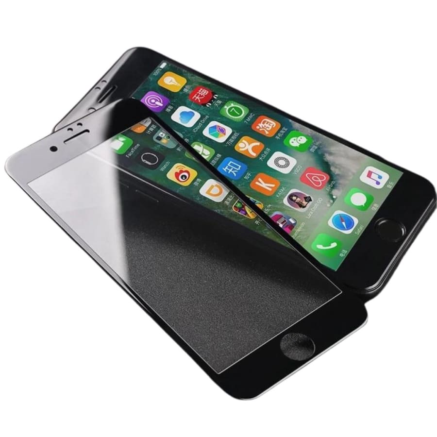 9eight5 tempered glass screen protector on iPhone X/XS, showcasing a clear, edge-to-edge protective layer for the smartphone screen.