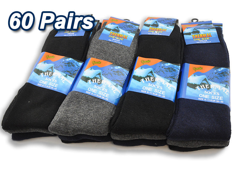 Set of 60 men's thermal and work socks by dealonline.nz, showing cozy, durable socks suitable for cold weather and workwear.