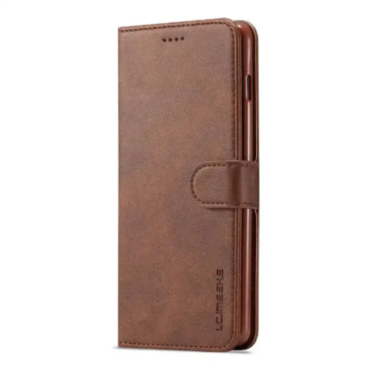 Leather Wallet Flip Case for Samsung Galaxy Series (Brown) Habicare