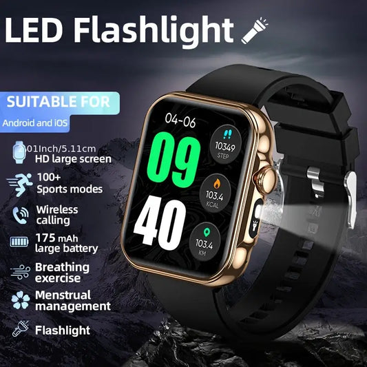 LIGE Outdoor Smart Watch – Large HD Screen, AI Voice Assistant Habicare