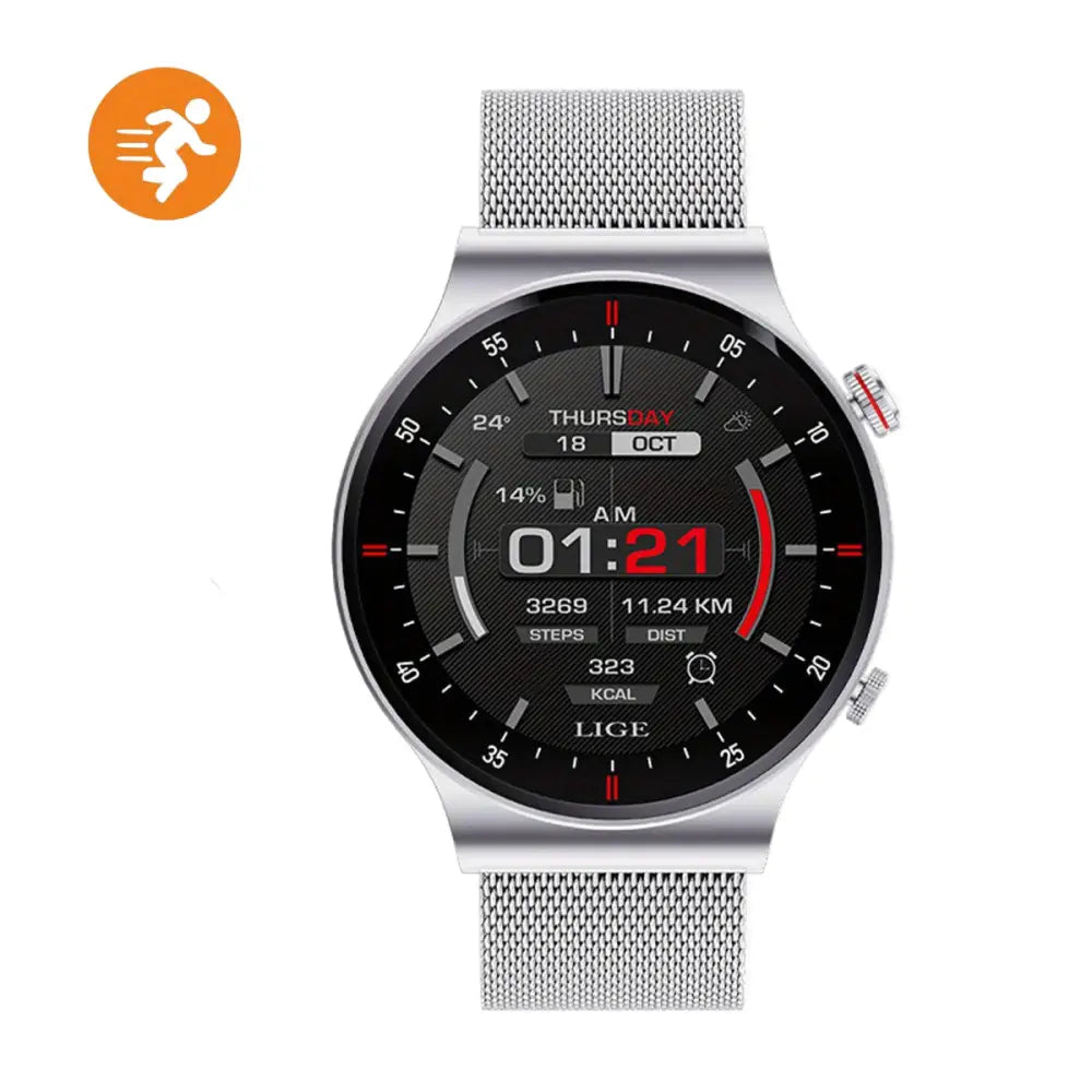LIGE Sports Watch with Step Counter, Alarm, Wireless Calls, Weather Forecast (8 types available) Habicare