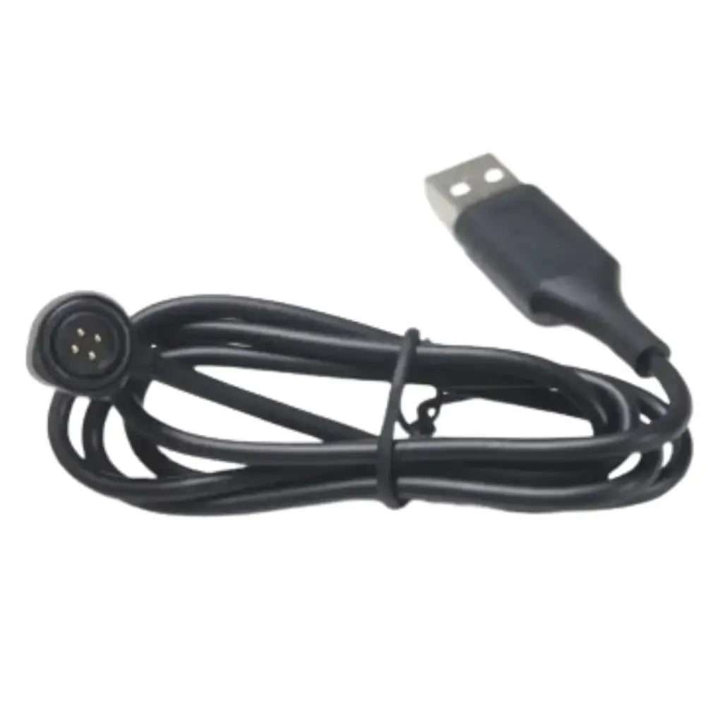 Magnetic USB charger cable for Polar M600 smartwatch, TWS compatible, by Habicare, shown connected to the device.