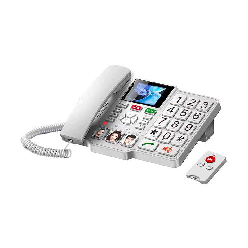 Eldertech EasyCall Pro 4G mobile phone for seniors, with large buttons and simplified interface, shown in a close-up view.