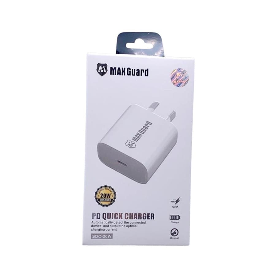 Maxguard Type C power adapter wall plug for NZ/AUS outlets, compact charger for electronic devices, branded by That Watch Shop.