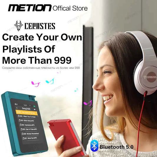 Mead's Supply HiFi lossless MP3 player with Bluetooth 5.0, 2.8-inch screen, 16GB storage, portable outdoor electronics.