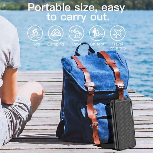 KUULAA 20000mAh solar power bank by Mead's Supply with PD18W fast charging, multi-port portable power bank in black.