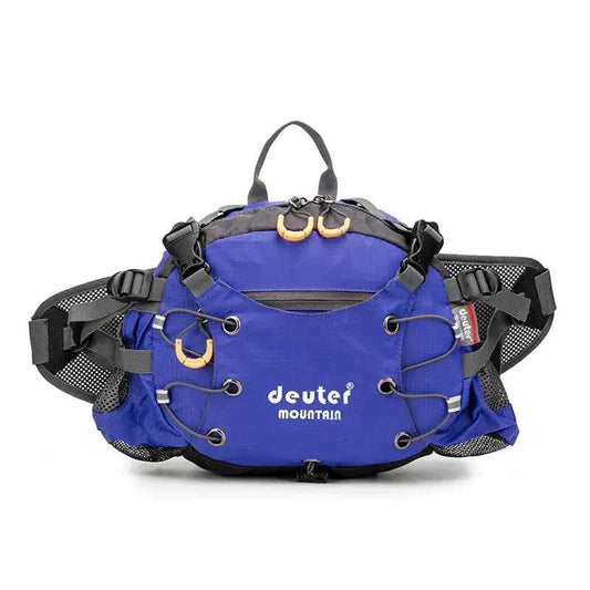 Deuter cycling waist bag by Mead's Supply with multiple pockets, black, 10-inch size, designed for running and outdoor activities.