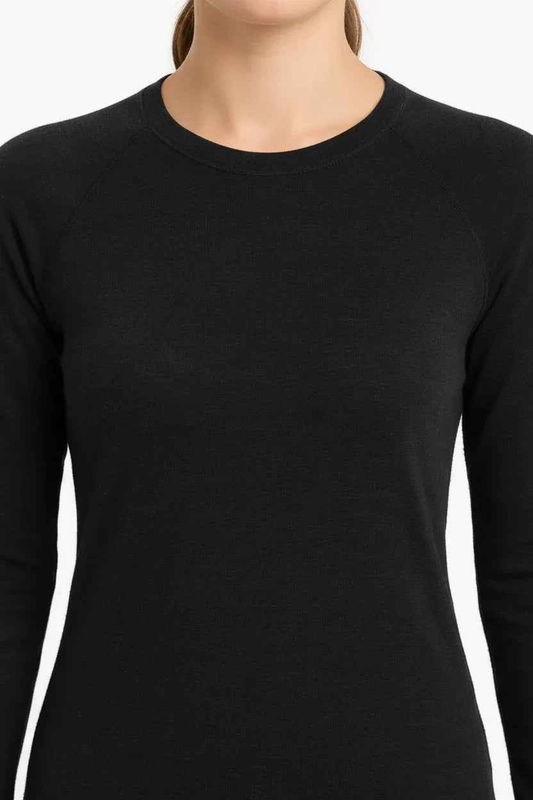 Women's Merino Wool Base Layer Top by Mead's Supply & Equipment, long sleeve, 180gsm, 17.5 micron, soft thermal activewear