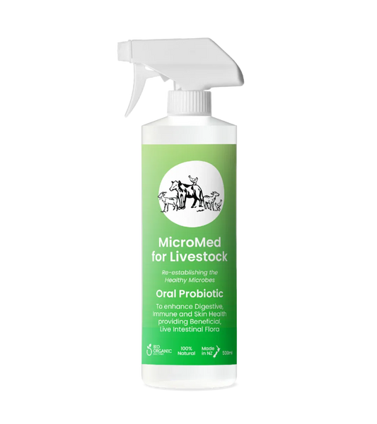 MicroMed Livestock Care ongoing health supplement in a 250ml bottle for everyday animal well-being and care.