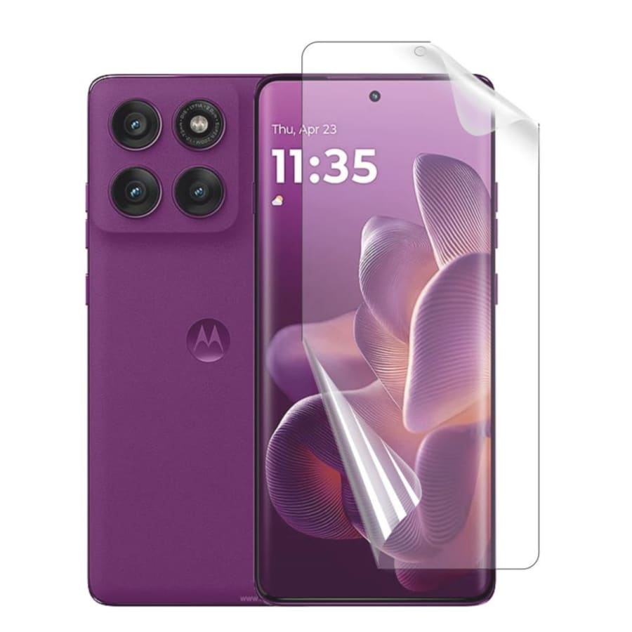 Pack of two 9eight5 Hydrogel Screen Protectors for Moto Edge 60 PRO, showing transparent, flexible film for screen protection.