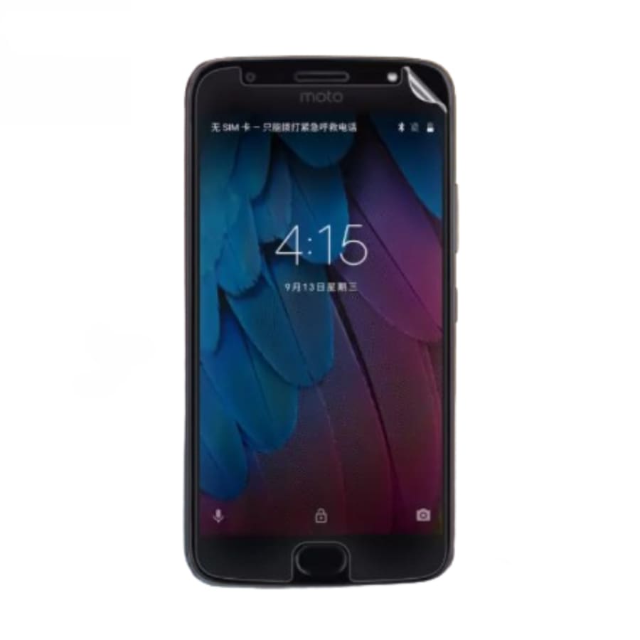 Hydrogel screen protector for Moto G5S 2017 by 9eight5, shown in a pack of two, protecting the phone's display.