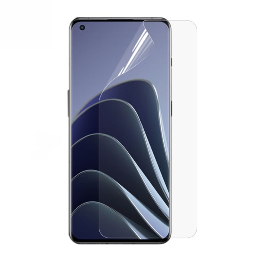 Hydrogel screen protector for OnePlus 10 Pro by 9eight5, showing a close-up of the flexible, transparent screen protection.