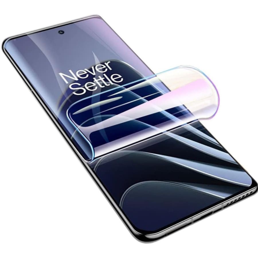 Two 9eight5 hydrogel screen protectors for OnePlus 13T, designed to shield the phone's display from scratches and impacts.