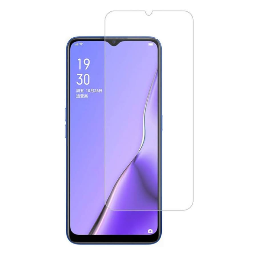 Two 9eight5 screen protectors for Oppo A15 smartphone, clear and durable, designed to protect the screen from scratches and cracks.