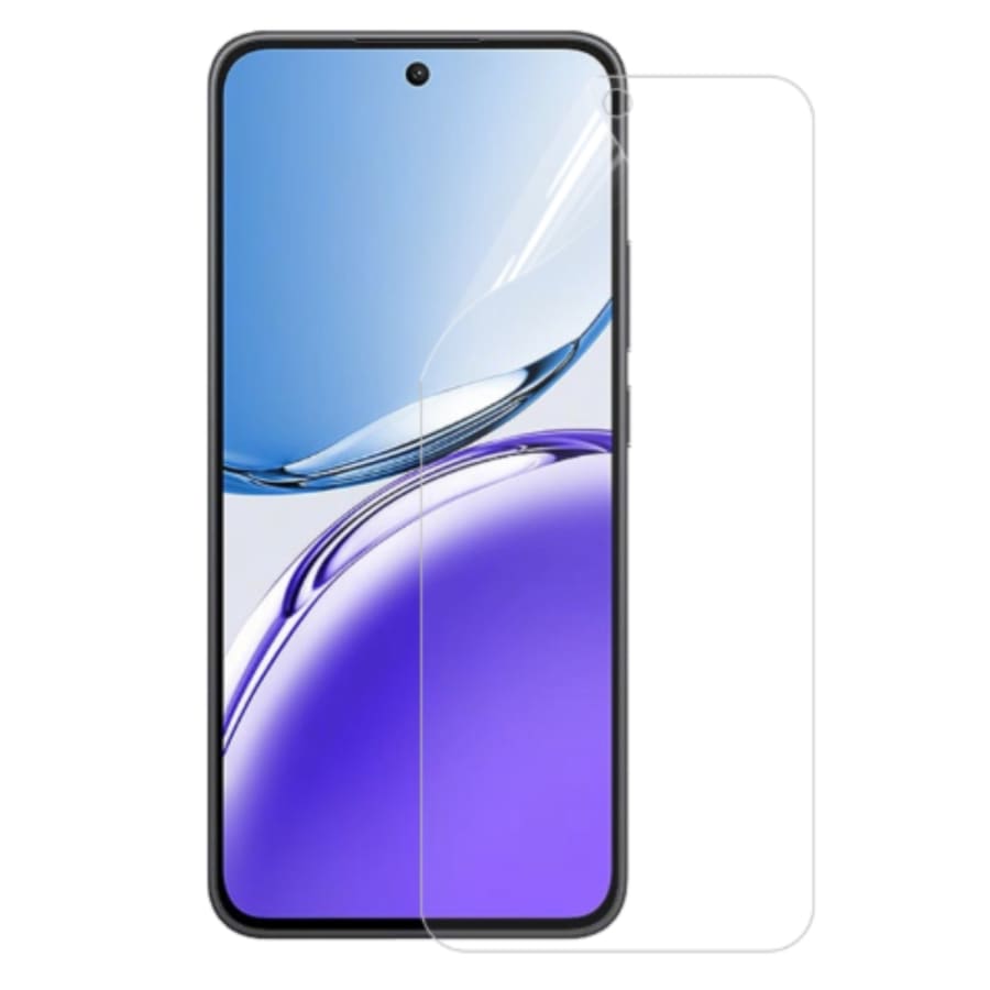 Hydrogel screen protector for Oppo A5 (2020) by 9eight5, showing a clear, flexible film covering the phone screen for protection.