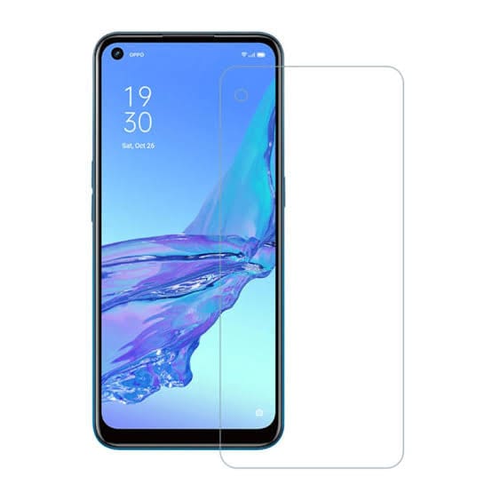 Pair of 9eight5 screen protectors for Oppo A53 and A53S, clear tempered glass shields with precise fit and scratch resistance.