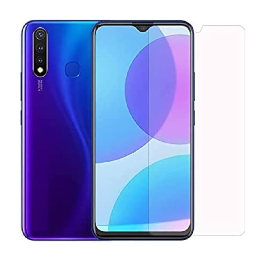 Two 9eight5 screen protectors for Oppo A75 F5, clear tempered glass protectors in a pack of two, designed to safeguard your screen.