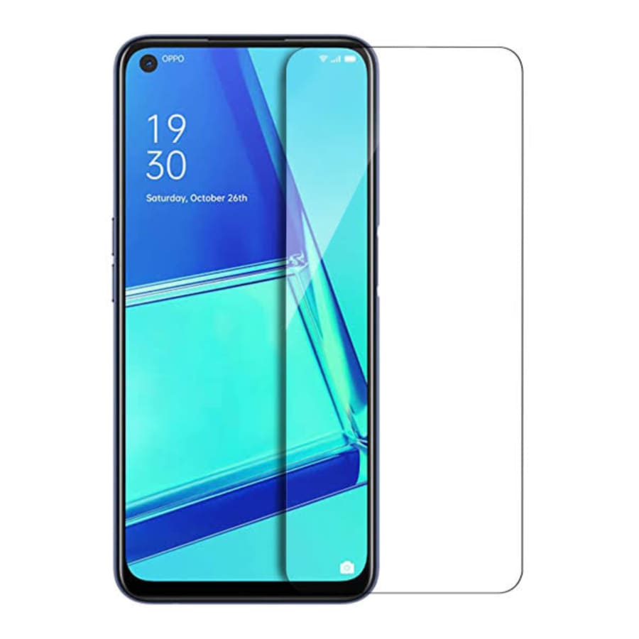 9eight5 screen protector for Oppo A92, clear tempered glass shield with precise cutouts and smooth edge finish.