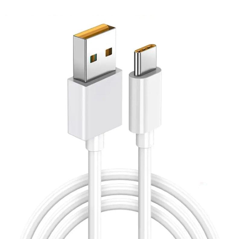 White 2-meter Oppo phone charger cable by 9eight5, featuring durable connectors and flexible design for easy charging and data transfer.